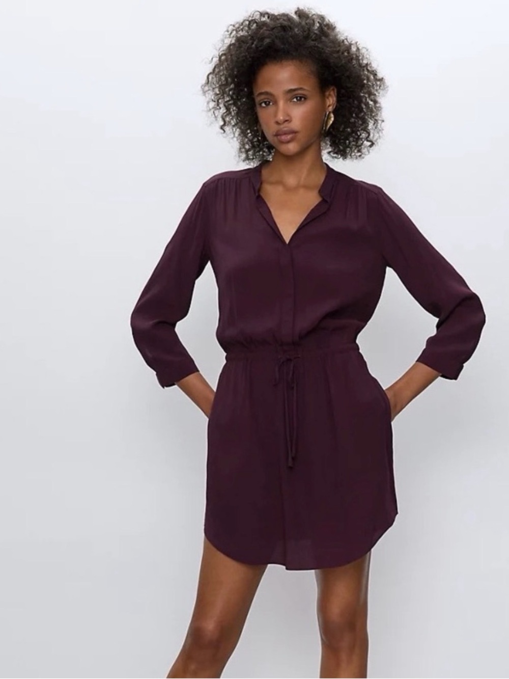 Aritzia Babaton Bennett 100% Silk Dress Plum Size M
